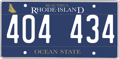RI license plate 404434