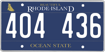 RI license plate 404436