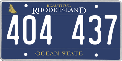 RI license plate 404437
