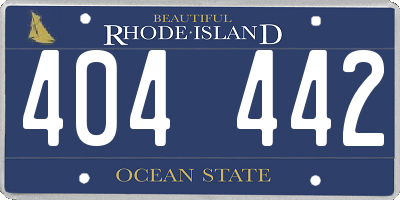 RI license plate 404442
