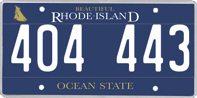 RI license plate 404443