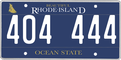 RI license plate 404444