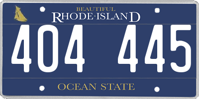 RI license plate 404445