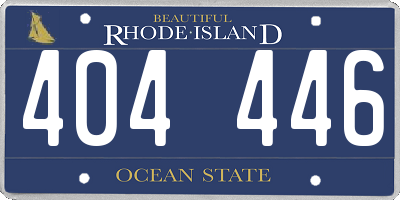 RI license plate 404446