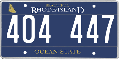 RI license plate 404447