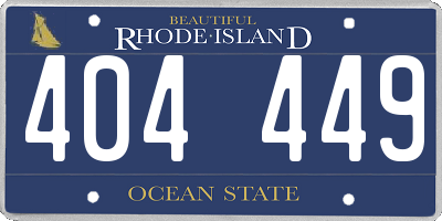 RI license plate 404449
