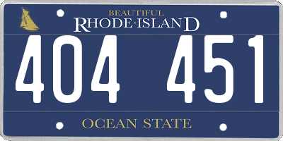 RI license plate 404451