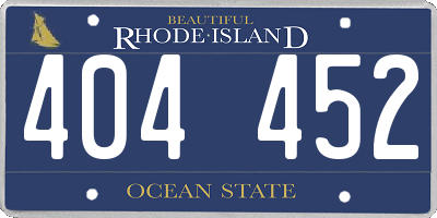 RI license plate 404452