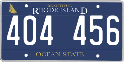 RI license plate 404456