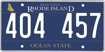 RI license plate 404457