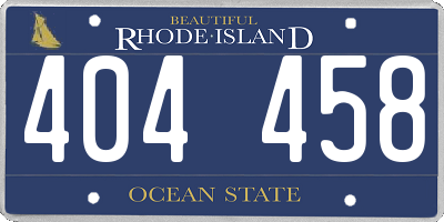 RI license plate 404458