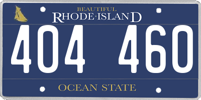 RI license plate 404460