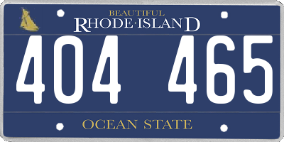 RI license plate 404465