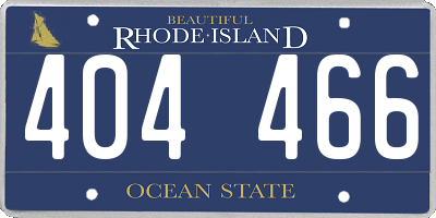 RI license plate 404466