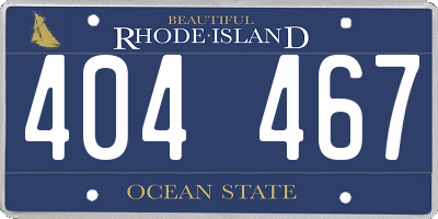 RI license plate 404467