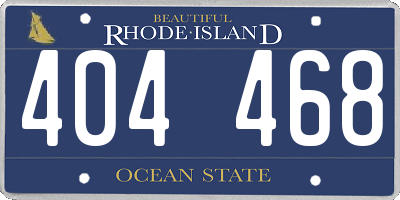 RI license plate 404468
