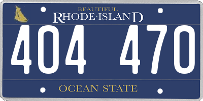 RI license plate 404470