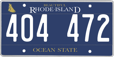 RI license plate 404472