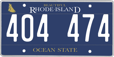RI license plate 404474