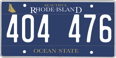 RI license plate 404476