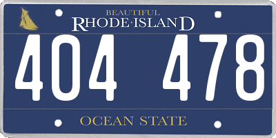 RI license plate 404478