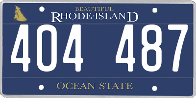 RI license plate 404487