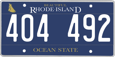 RI license plate 404492