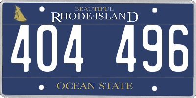 RI license plate 404496