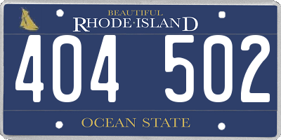 RI license plate 404502