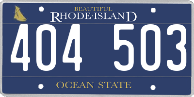 RI license plate 404503