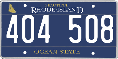 RI license plate 404508