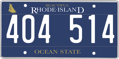 RI license plate 404514