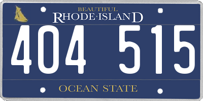 RI license plate 404515