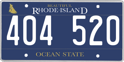RI license plate 404520