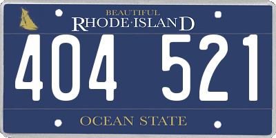 RI license plate 404521