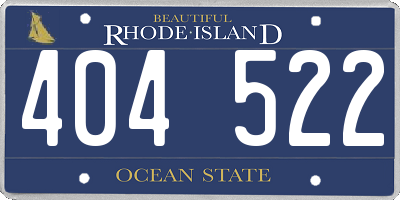 RI license plate 404522
