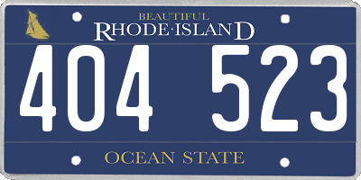RI license plate 404523