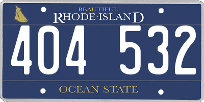 RI license plate 404532