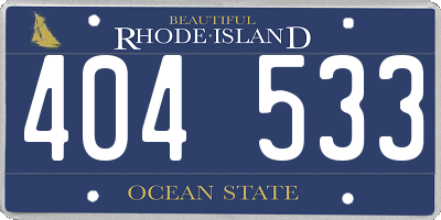 RI license plate 404533