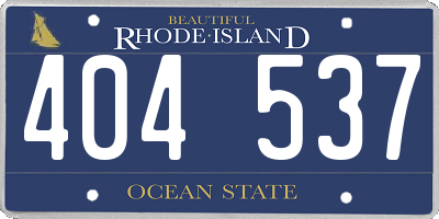 RI license plate 404537