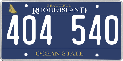 RI license plate 404540