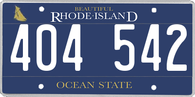 RI license plate 404542