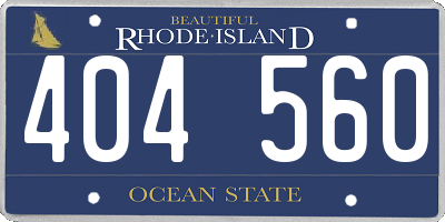 RI license plate 404560