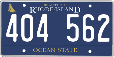 RI license plate 404562