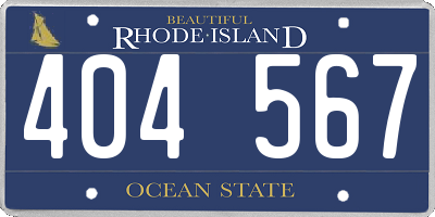 RI license plate 404567