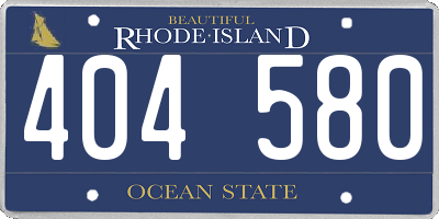 RI license plate 404580