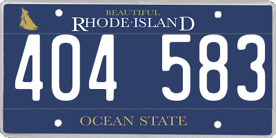 RI license plate 404583