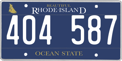 RI license plate 404587