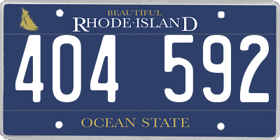 RI license plate 404592