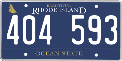 RI license plate 404593